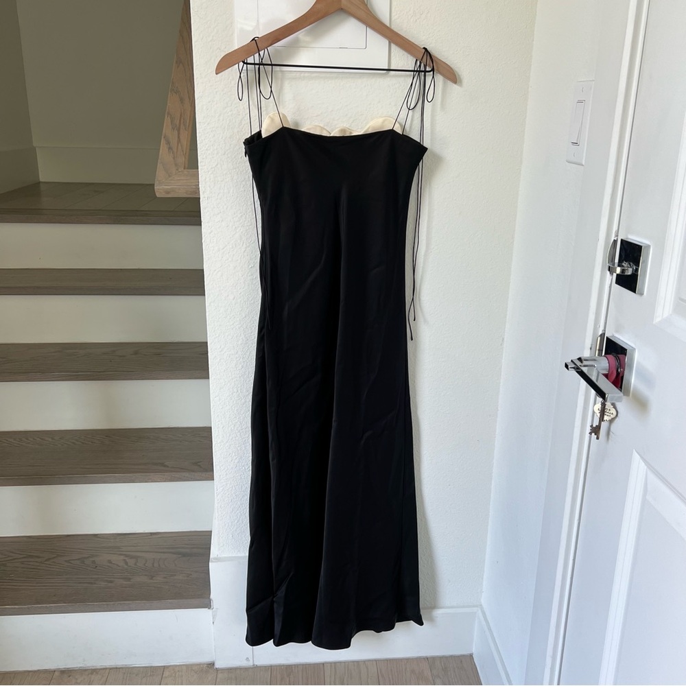 Anna October Black Midi Dress with Cream Heart Bust - Picture 3 of 9